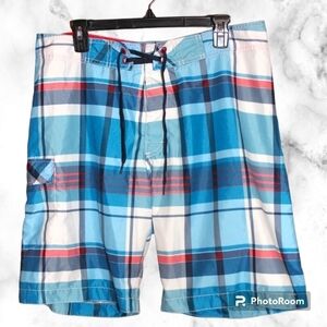 Old Navy Plaid Swim Trunks